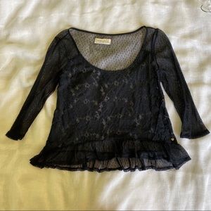 Dark blue floral print shear Abercrombie & Fitch